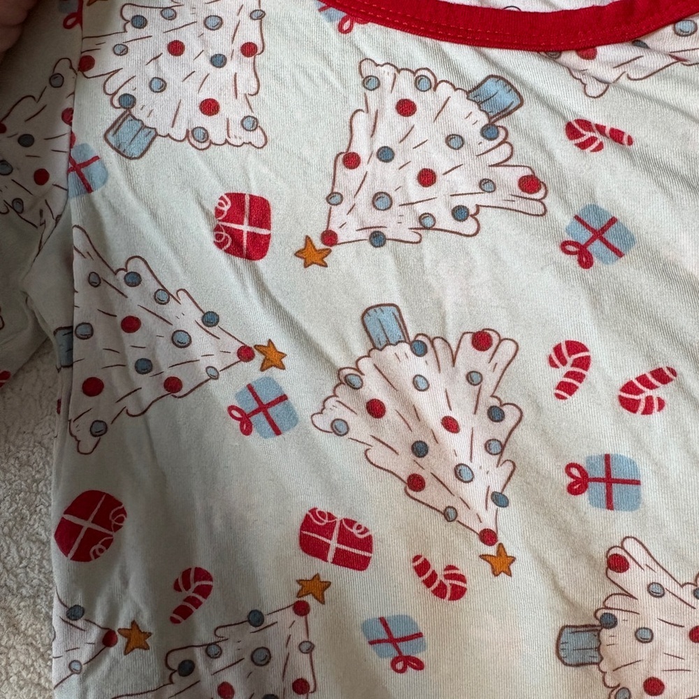 Caden Lane Christmas Tree Pajama Set, Bamboo Viscose, Sz 3T - Picture 2 of 6